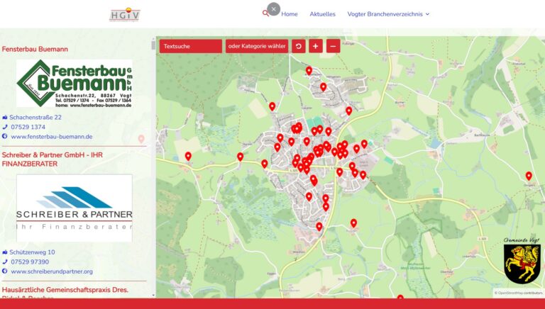 Zur Kartenansicht des Gewerbeverzeichnisses von Vogt